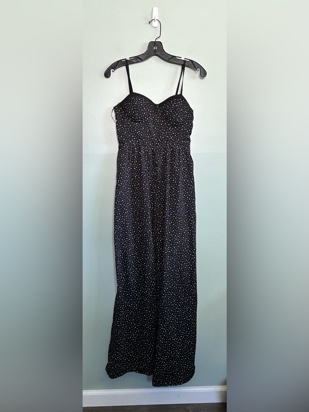 BAND OF GYPSIES Black And White Polka Dot Bohemian Flowy Jumpsuit Size S
